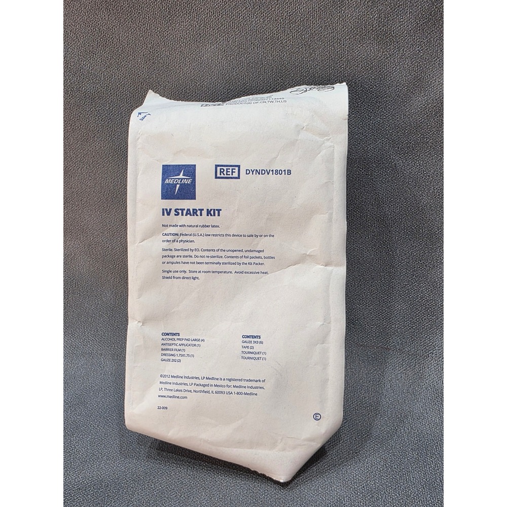 Medline IV Start Kit Sterile Latex Free Medical Supplies DYNDV1801B Exp 2026